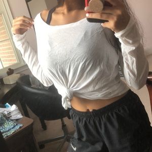 Plain white RALPH LAUREN/long sleeve shirt/MEDIUM